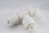 ELKHART SUPP 16885 1PC 1/2 X 1/2 VALVE Stop Valve; 1/2 Inch PEX x 1/2 Inch PEX Connection; T Style Handle; Angle Valve; White; Plastic; Single; With Barcoded