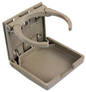JR PRODUCTS 45623 ADJUSTABLE CUP HLDR  TAN Flush Mount; Foldable; Tan; ABS Plastic