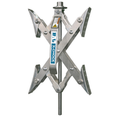 BAL NORCO 28012 1PR X-CHOCK TIRE LOCKING For Use With Tandem Tires; Scissors Type; Silver; Opens 1-3/8 Inch To 10 Inch; Lockable; Rust Inhibitive Coated; With Ratchet Wrench; Set Of 2; Padlock Sold Separately