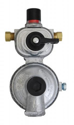 AP PRODUCTS MEGR-253 AUTO CHANGE OVER REG. 1/4 Inch Inverted Flare X 3/8 Inch FPT; Two Stage; 225000 BTU I Stage/ 150000 BTU II Stage; Without Hose; Zinc Powder Coated; Zinc Die Casted; Internal Relief Spring Loaded Diaphragm Type; Vertical Mount