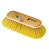 SHURHOLD IND 985 10' DECK BRUSH MEDIUM POLY Use On Textured And Non-Skid Surfaces; 10 Inch Medium Deck Brush; Polystyrene Bristle; Yellow; Single