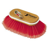 SHURHOLD IND 965 6' SOFT/MEDIUM COMBO Use On Gelcoat/ Clear Coat/ Fiberglass/ Paint Surfaces And Textured And Non-Skid Surfaces; 6 Inch Combo Deck Brush Soft And Medium; Polystyrene Bristle With Split End Fibers; Red/ Yellow; Single