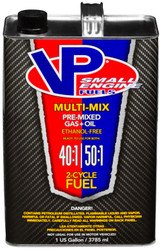 VP FUEL 6811 MULTI-MIX 40:1/50:1 PREMIXED 1 GALL Pre-Mixed Gas And Oil Use With 40:1 or 50:1 Ratio 2 Cycle Engines; Ethanol Free; Blue; 1 Gallon Can; Single