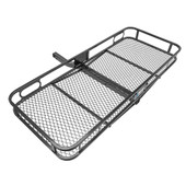 REESE 63153 CARGO CARRIER W/6' SIDE R Mounts In 2 Inch Receiver; 500 Pound Weight Capacity; 60 X 24 Inch; Mesh Rack; Non-Folding; Bolt-Together