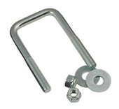 C.E. SMITH 15252A ZINC U-BOLT 3 Inch Inside Length; 3-1/8 Inch Inside Width; 7/16 Inch-14 Thread Size; Square; With Nut And Washer; Zinc Plated