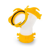 CAMCO 39629 REVOLUTION 360 WYE For Connecting Two Sewer Hoses With Lug Fittings To The Same Dump Station; Wye Fitting; Clear With Yellow CAMCO 39629 REVOLUTION 360 WYE For Connecting Two Sewer Hoses With Lug Fittings To The Same Dump Station; Wye Fitting; Clear With Yellow