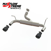 SPEEDFX 50600 AXLE-BACK EXHAUST SYSTEM JEEP JK 304 Stainless Steel; With MaxFlow Xtreme Muffler; Single Exhaust With Dual Exit Rear; 4 Inch Diameter Black Powder Coated 304 Stainless Steel Tips