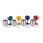 CAMCO 53465 LIBATC  WINE TUMBLER 4-PACK  8OZ. ( Wine Glass; 18/ 8 Grade Stainless Steel With BPA Free Lid; With 1 Vintage Navy/ 1 Red/ 1 Yellow/ 1 Green Removable Stem; 8 Ounce; Vacuum Insulated; 4 Pack; Hand Wash Only; Not Microwavable CAMCO 53465 LIBATC  WINE TUMBLER 4-PACK  8OZ. ( Wine Glass; 18/ 8 Grade Stainless Steel With BPA Free Lid; With 1 Vintage Navy/ 1 Red/ 1 Yellow/ 1 Green Removable Stem; 8 Ounce; Vacuum Insulated; 4 Pack; Hand Wash Only; Not Microwavable