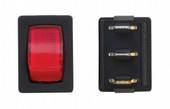 VALTERRA LLC DG623VP 12V MINI ILLUMINATED BLK/ For Monitor Panels/ Water Pumps/ Appliance; Single Pole Single Throw; 125 Volt AC; 16 Amp; Rocker; 1/2 Inch Width x 0.76 Inch Height Cut-Out; Light Illuminated; Red; Black Panel; 1 Per Card