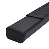 TRAILFX A4019B T4 NERF BAR FORD RANGER EXT 19 BLK With Step Pads; 4 Inch Trapezoidal Straight; Powder Coated; Titanium Black; Steel; With Plastic End Caps; Rocker Panel Mount