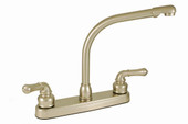 EMPIRE FAUCE U-YNN800RSN 8' KIT W/LEVEL C-HANDLES Used For Kitchen; Single Piece 8 Inch Deck-Mount; High-Rise Spout; 2 Teapot Handle; Nickel Plated/ Plastic