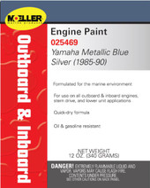 MOELLER 025469 EP YAMAHA METALLIC BLUE SILVER For Use On All Outboard And Inboard Engines/ Stern Drive And Lower Unit Applications; Yamaha Metallic Blue Silver; 12 Ounce; Oil And Gasoline Resistant; For Marine Applications