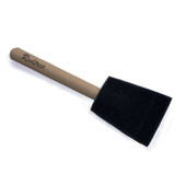 REDTREE IND 00005 1 FOAM PAINT BRUSH (HIGH DENSITY) 1 Inch Brush; 1/2 Inch Thickness; Black Foam; Unfinished Peg Wood Handle; Single; Disposable; 2 Inch Length Pointed Edge Trim; Used For Touch-Ups