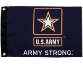 TAYLOR MADE 1620 ARMY STRONG 12X18 FLAG Army Strong Military Flag; 18 Inch Length x 12 Inch Height; Nylon; With Brass Grommets