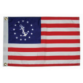 TAYLOR MADE 1118 12X18 US YACHT ENSIGN US Yacht Ensign Flag; 18 Inch Length x 12 Inch Height; Nylon; With Brass Grommets