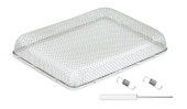 JR PRODUCTS 06-30215 FLYING INSECT SCREEN 7.4 X 9.75 (RE Water Heater Vent; For Use With Suburban 10/ 12/ 16 Gallon; 9-3/4 Inch Length x 7-3/8 Inch Width x 1-5/16 Inch Height; Stainless Steel; Single; With 2 Spring Fasteners And Installation Tool