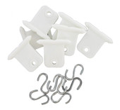 VALTERRA LLC A77045 AWNING ACCSSRY HNGRS-WHT Use With Utility Roller Bar; Set of 6; White; With Hangers and S Hooks
