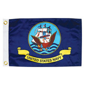 TAYLOR MADE 5621 12X18  NAVY  FLAG United States Navy Military Flag; 18 Inch Length x 12 Inch Height; Nylon; With Brass Grommets