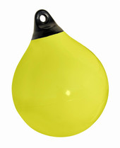 TAYLOR MADE 806621 21' YELLOW NET BUOY 21 Inch Diameter x 27 Inch Length/ 66 Inch Circumference; Neon Yellow; With Rope; 200 Pound Salt Water Buoyancy/ 194 Pound Fresh Water Flotation; 1-1/2 Inch Rope Eye Diameter