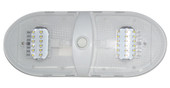 VALTERRA LLC DG654301VP SLIM LINE DOUBLE DOME LED 7-1/2 Inch Width x 4-1/4 Inch Height x 1 Inch Thick; Oval Shape; 0.12 Amp; Warm White; White Housing; Surface Mount