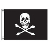 TAYLOR MADE 1818 12'X18' JOLLY ROGER FLAG Jolly Roger Flag; 12 Inch Length x 18 Inch Height; Without Staff With 2 Mounting Grommets