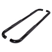 TRAILFX A0028T 3' SIDE BAR TEXTURED BLK With Step Pads; 3 Inch Round Bent; Textured; Black; Steel; Without End Caps; Rocker Panel Mount