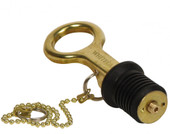 WHITECAP IND S-0209C 1' BRASS BAILER PLUG - LEVER/8' CHA Bailer; 1 Inch Diameter; Brass; With 8 Inch Chain
