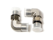 SEASTAR HF6004 ORB FITTING KIT  90 DEG. ELBOW  SS -5 ORB x 3/8 Inch Tube; 90 Degree Elbow; Silver; Stainless Steel; Set Of 2