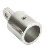 WHITECAP IND 6103C 1' - TOP CAP 1 Inch Diameter Tube; With 1/4 Inch Pin; Silver; Stainless Steel; With 1/4 Inch -28 Set Screws; Outside Eye End