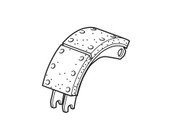 DEXTER AXLE 040-320-02 SHOE & ROLLER-12 1/4X7 1/2 AIR 'PQ' Fits Dexter 12-1/4 Inch Diameter x 7-1/2 Inch Width Air Brake; Left Side; With Roller Assembly