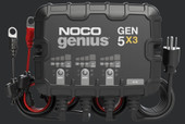 NOCO GEN5X3 3-BANK 15A ONBOARD BATTERY CHARGER For 12 Volt Batteries; 3 Bank Onboard Charger/ 5 Amp Per Bank; 120 To 240 Volt AC/ 50 To 60 Hz; 15 Amp Charging Current; 7.9 Inch Length x 2.2 Inch Width x 6-1/2 Inch Height; With Two Self-Tapping Screw