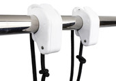 SEA DOG 327200-1 NYLON FENDER MATE Double Locking Action Clamp; 7/8 Inch And 1 Inch Railing; 3/16 Inch And 1/4 Inch Life Line Wire; White; Nylon; Set Of 2