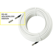KJM AC201 VHF/AIS ANTENNA EXTENSION CABLE 20' For Use With KJM VHF Antenna; FME-PL-259 Connector; 20 Foot Length; White