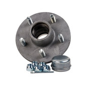 C.E. SMITH 13515 GALV TRAILER HUB KIT 5 x 4-1/2 Inch Bolt Pattern; 1750 Pound Capacity; With Carry Case/ Dust Cap/ Cotter Pin And Lug Nuts; Galvanized; For 1-3/8 Inch Tapered To 1-1/16 Inch Shaft