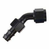 SPEEDFX 520845BK -8AN X 45  BLK PUSH-ON HOSE END Full Swivel; Push On; -8AN; 45 Degree; Anodized; Black; Aluminum; Single
