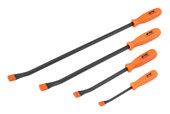 PERFORM TOOL W2020 PRY BAR SET 8 Inch/ 12 Inch/ 18 Inch/ 24 Inch Length; Black Shaft/ Orange Handle; Drop Forged Steel; Set Of 4