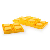 CAMCO 44501 LEVELING BLOCKS  4 PACK Use to Level RV While Parked; Interlocking Blocks; 8-1/4 Inch Length x 8-1/4 Inch x 1 Height; 4000 Pound Capacity; Plastic; Set of 4; With Storage Bag; With English/ French Language Packaging