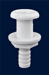 ATTWOOD MARI 3872-1 CONN-TH  .63 WHT Thru-Hull Connector; Fits 5/8 Inch Hose; Polypropylene; White; 3-1/4 Inch Length Stem; 1-3/4 Inch Diameter Flange; 1-1/4 Inch Hull Thickness; Single; Bulk Packaging