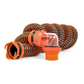 CAMCO 39861 RHINOEXTREME SWR HOSE KIT 15 Foot Length; Black Hose; With Rhino Swivel Fittings/ Locking Rings and Storage Caps