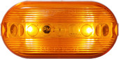 PETERSON MFG M35A-MV LED M/C PC MV OBLG 4.125'X2' LED; Oval; 4 Inch Length x 2 Inch Width x 1.09 Inch Height; Amber Lens; Surface Mount; 9 To 32 Volt; Mounts On 3 Inch Centers; With Stripped Wire