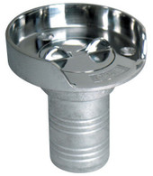 WHITECAP IND S-7021C C.P. ZAMAC 1-1/2' HOSE DECK FILL W/ Fresh Water Only; 3-1/8 Inch Hose Diameter; 1-1/2 Inch Flange Diameter; Chrome Plated; Zamac; With Chain