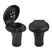 ATTWOOD MARI 99DFCCSB1 ASM-DECKFILL STRTCC BLK For Ethanol Blended Fuels/ Carbon Canister Systems; 1-1/2 Inch Hose Inside Diameter; Black; Plastic; Scalloped Cap; Straight Body; Bulk Packaging