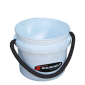 SHURHOLD IND 2431 3.5 GALLON WHITE BUCKET 3.5 Gallon Capacity; Plastic; Rope Handle; Without Lid; White; 10-3/4 Inch Height x 12 Inch Width Dimension