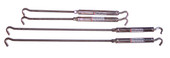TORKLIFT S9013 ANCHOR GUARD Use With Bed Mounted Tie Down; Spring Loaded Hook and Hook Style; 2 Front With 15-1/2 to 21-3/4 Inch Reach and 2 Rear With 29-1/2 to 33 Inch Reach; Without Handle; Lockable; Lock Sold Separate; Stainless Steel; Set of 4