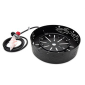 CAMCO 58041 CAMPFIRE PORTABLE W/8' HO Uses Propane Cylinder Tank With Ceramic Logs; 14-1/2 Inch Round; Black; Steel; With Folding Legs; With Storage Bag