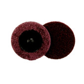 3M 07481 RLC SRF CND DSC 2'MED 25B Used For Cleaning And Finishing On All Metals For Removal Of Light Rust/ Oxides/ Coatings; 2 Inch Diameter; Medium; Maroon; Aluminum Oxide; Roloc Quick Change Attachment System; Box Of 25