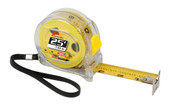 PERFORM TOOL W5041 25' CLEAR TAPE MEASURE Clear Polycarbonate Housing; 25 Foot Length; With Double Sided Hook/ Belt Hook And Wrist Strap
