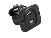 WIRTHCO 20602 DUAL USB PORT WITH VOLT METER With Dual USB - 5 Volt 2.1 AMP Ports/ Weatherproof Cover/ Panel and Hardware; With 5-30 DC Volts Voltmeter