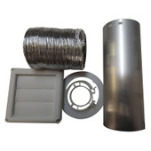 PINNACLE 18-1059 OUTSIDE VENT KIT  WHITE Used For Pinnacle 18-850/ 18-880 Models Clothes Dryer; External Vent Kit; Curved Louvers With 5 Foot Length And 4 Inch Diameter Flexible Metallic Vent Hose