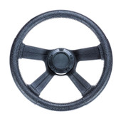 ATTWOOD MARI 8315-4 RIM/CAP-SW SOFT GRIP 13 Inch Diameter; 4 Spoke; Non-Magnetic Soft Grip; Black PVC; Without Cruise Control Buttons; 5 Bolt; For Bass Boats/ Sport Boats And Runabouts; With Cap